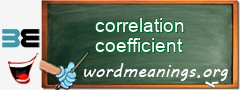 WordMeaning blackboard for correlation coefficient